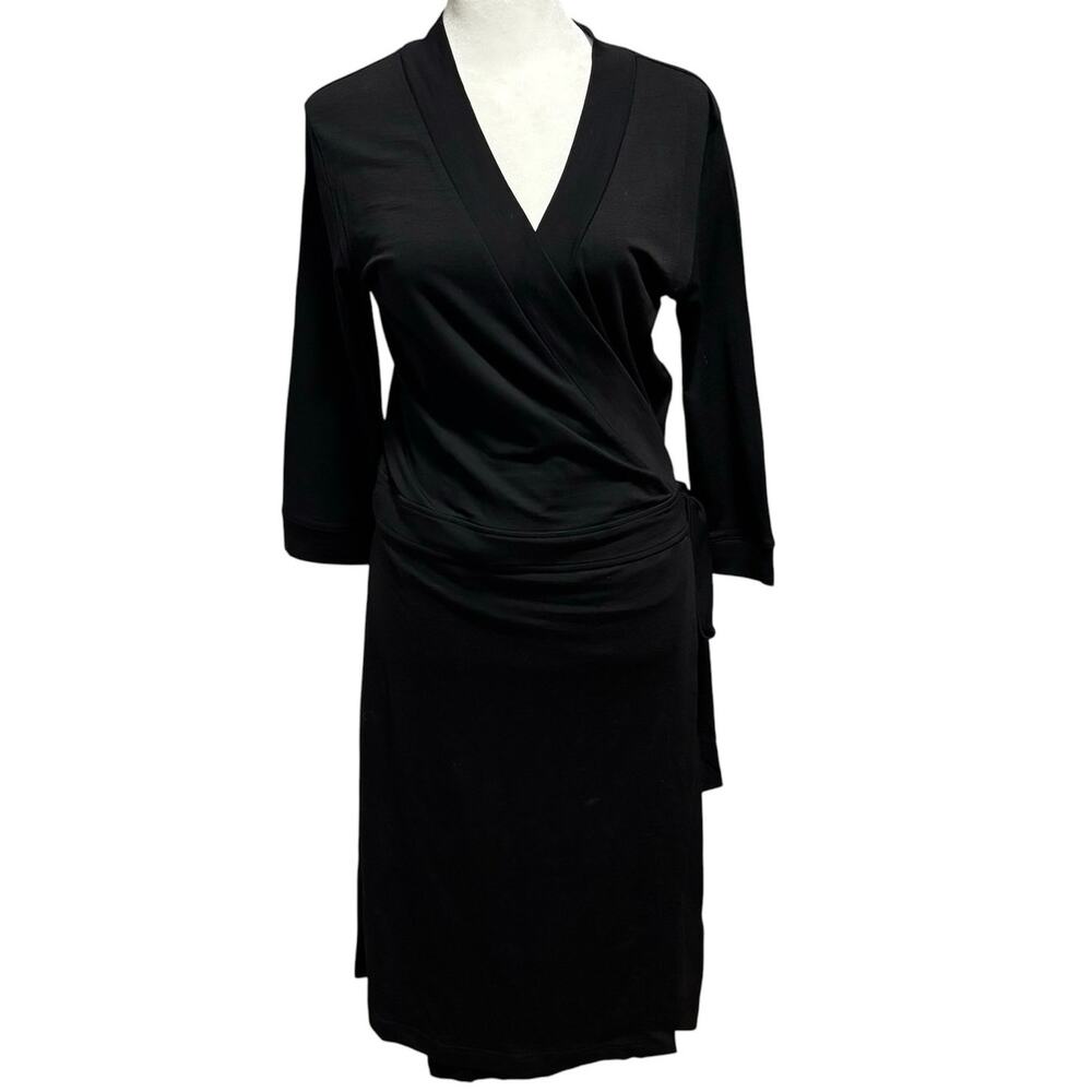 Macpac Size 14 US 10 Wrap Dress Merino Wool Capsule Minimalist Black